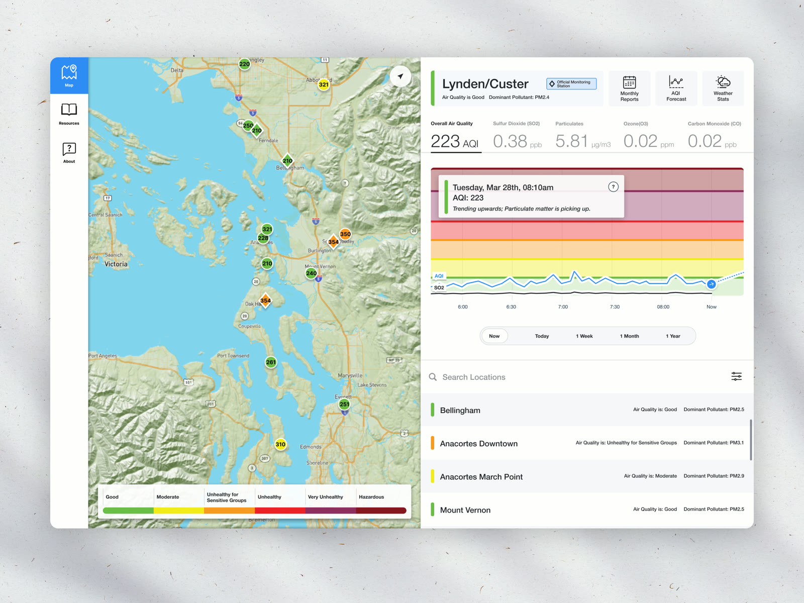Northwest Clean Air Act Monitoring Site — Product Design & Data Viz